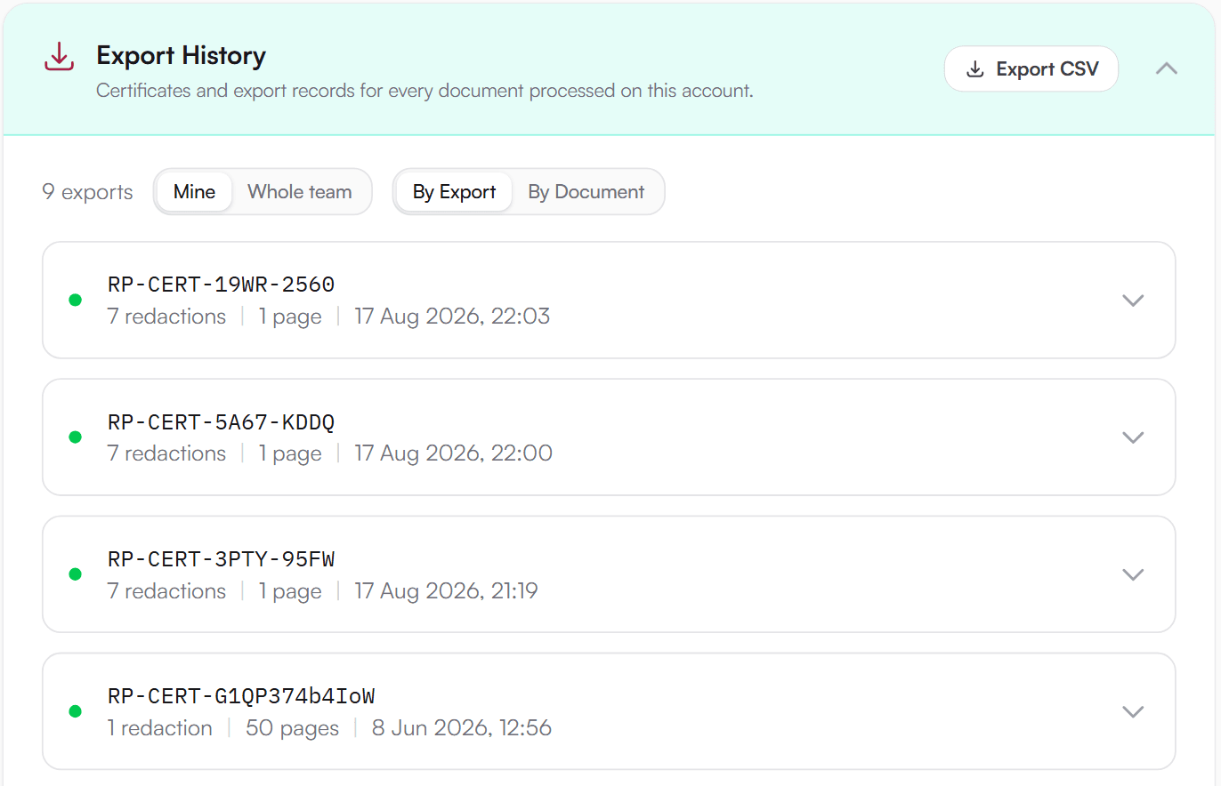 CSV Exports