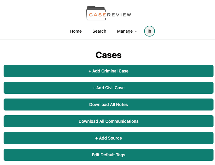 CaseReview - criminal and civil case file management 