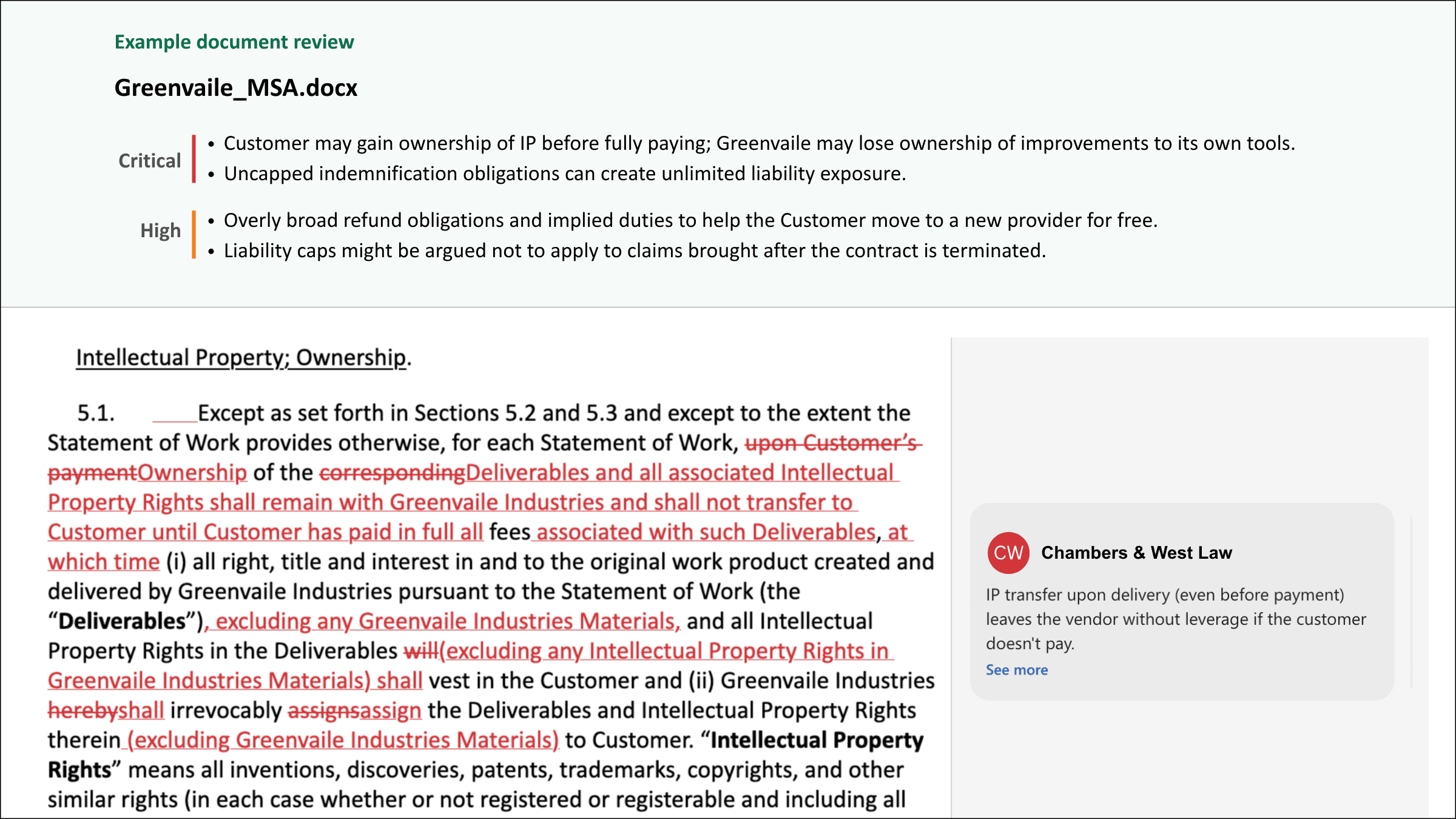 AskJura reviews and redlines legal documents while preserving existing formatting, and returns editable Word files with tracked changes and comments.