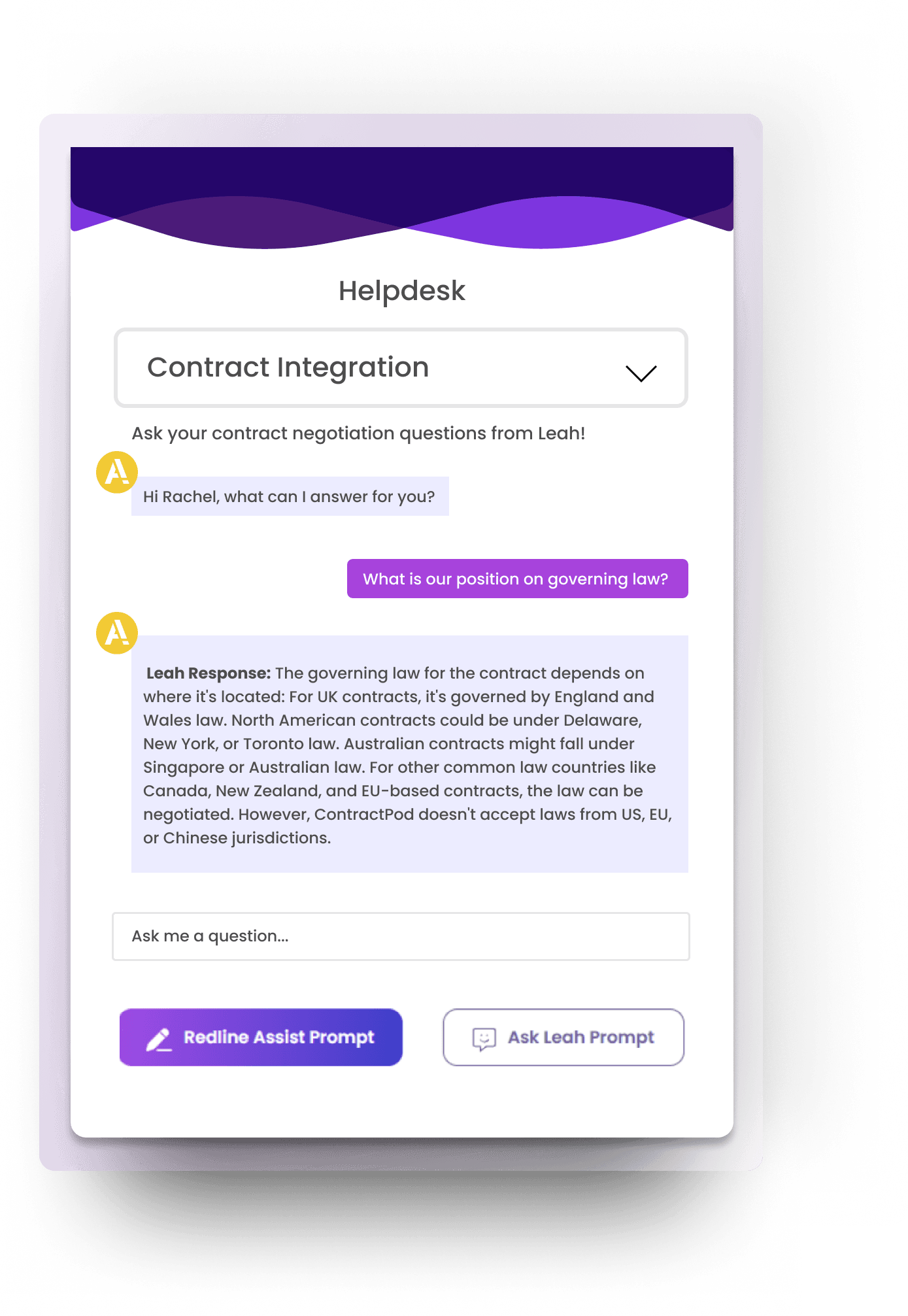 Leah Helpdesk provides instant legal and compliance assistance