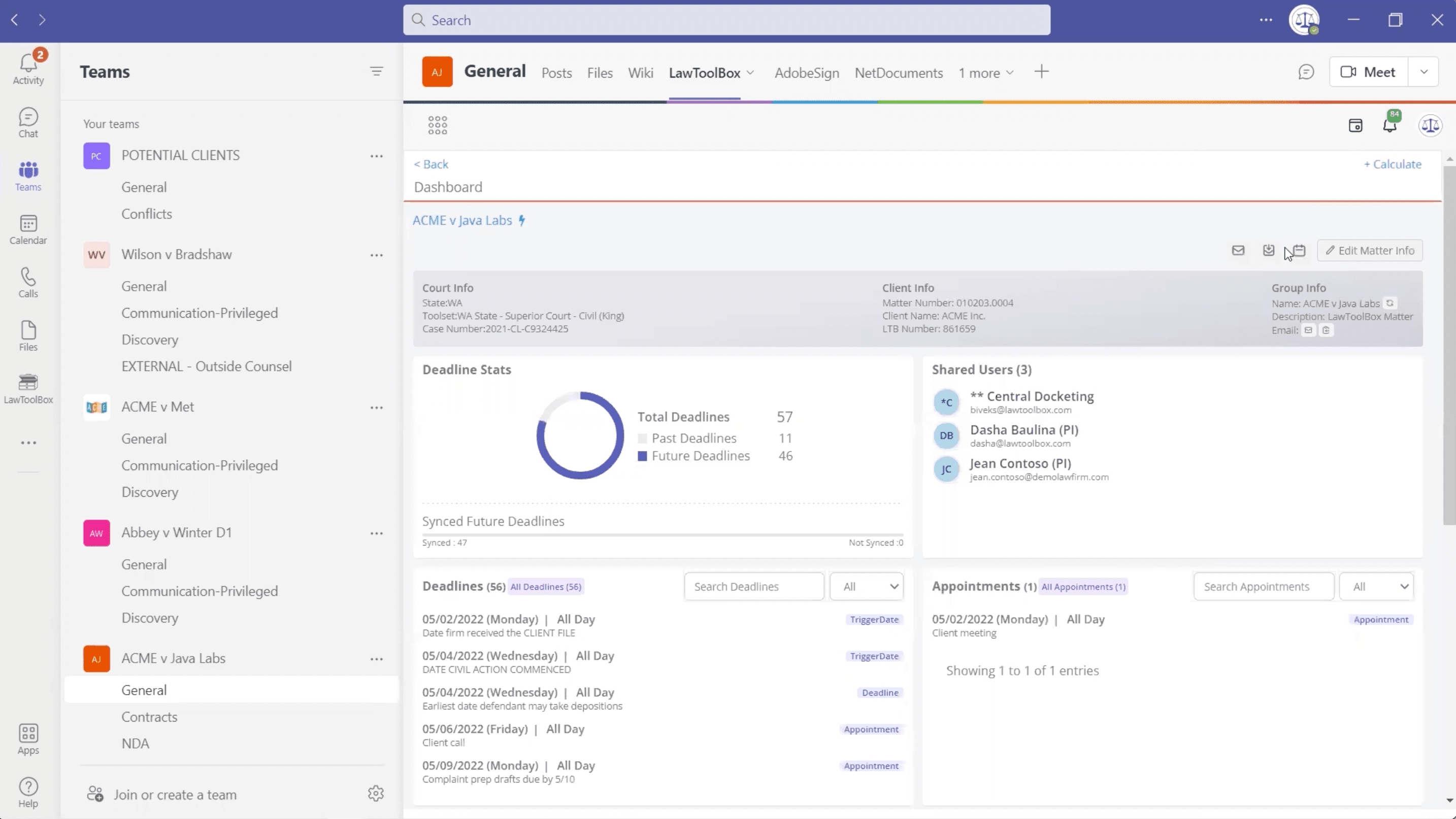 Legal Templates for Microsoft Teams