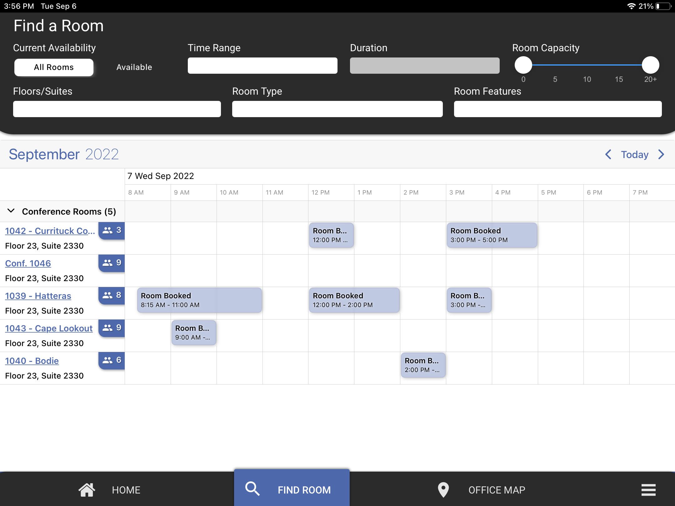 Room Booking Capability 