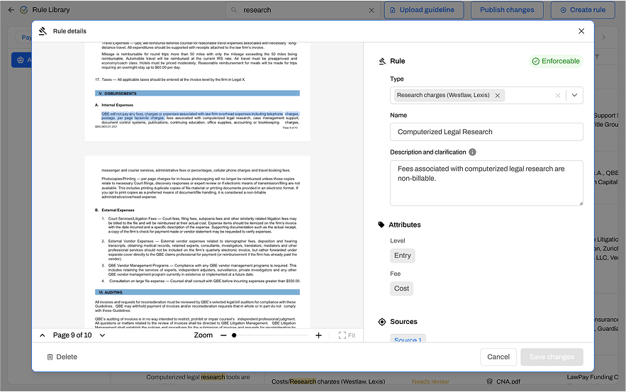 Rules Library for OCGs, Internal Guidelines, Custom Rules, and Common Practices