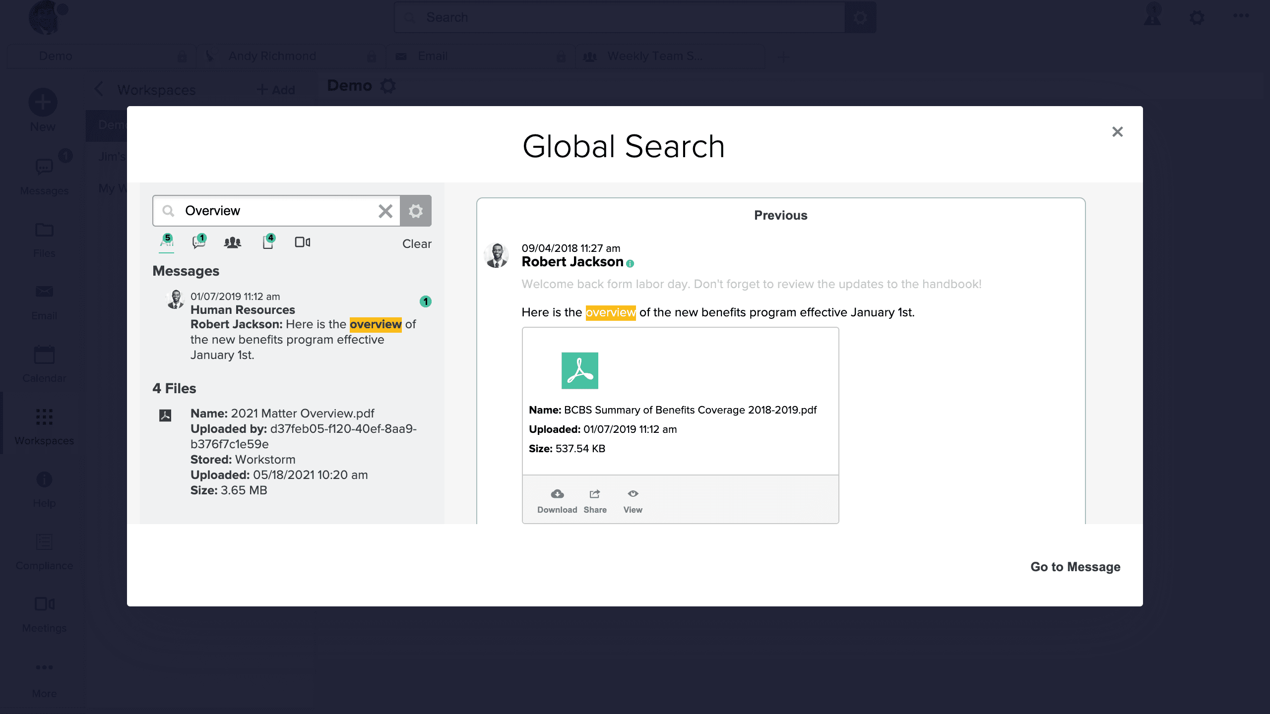 Find files easily with Global Search