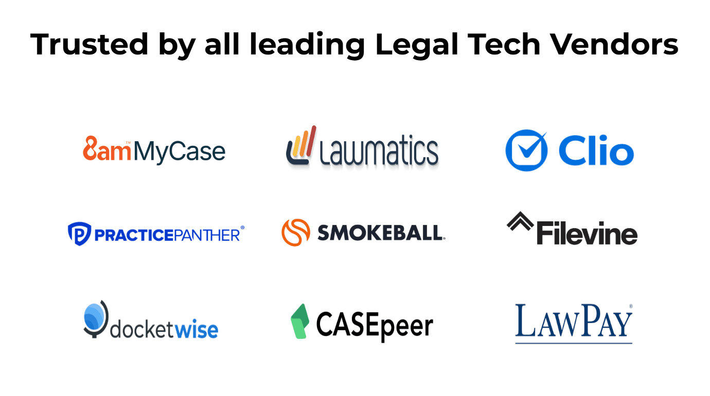 Clerx AI Intake - Working with all leading legal tech vendors