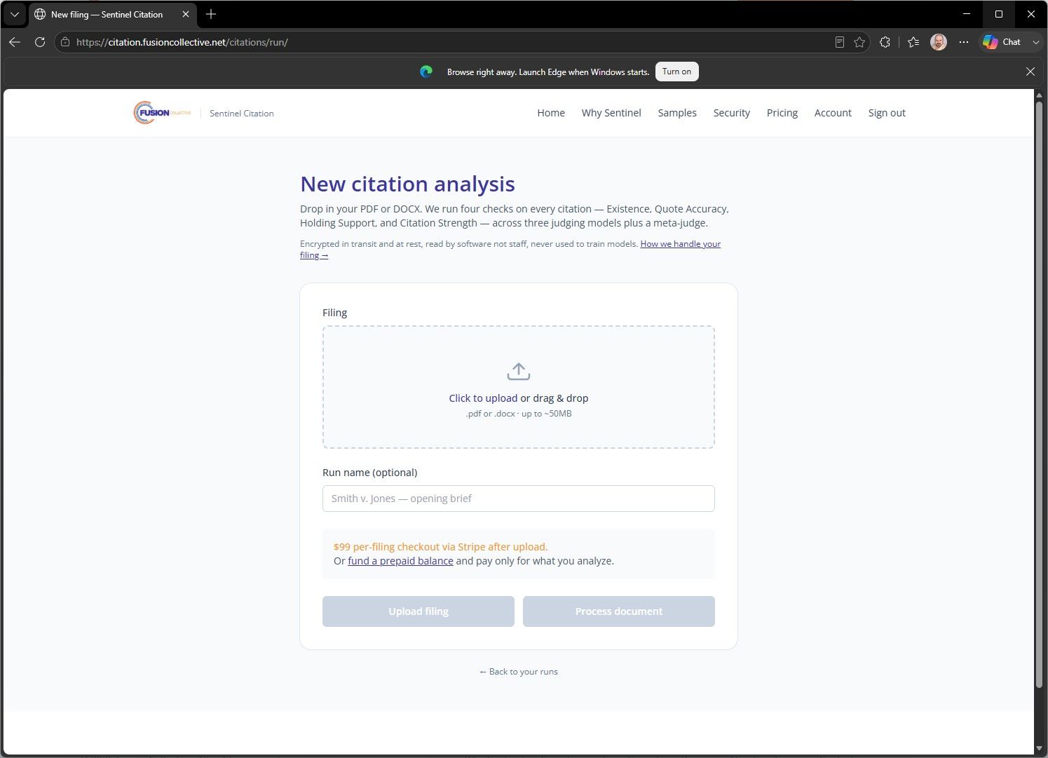 Citation Upload Page