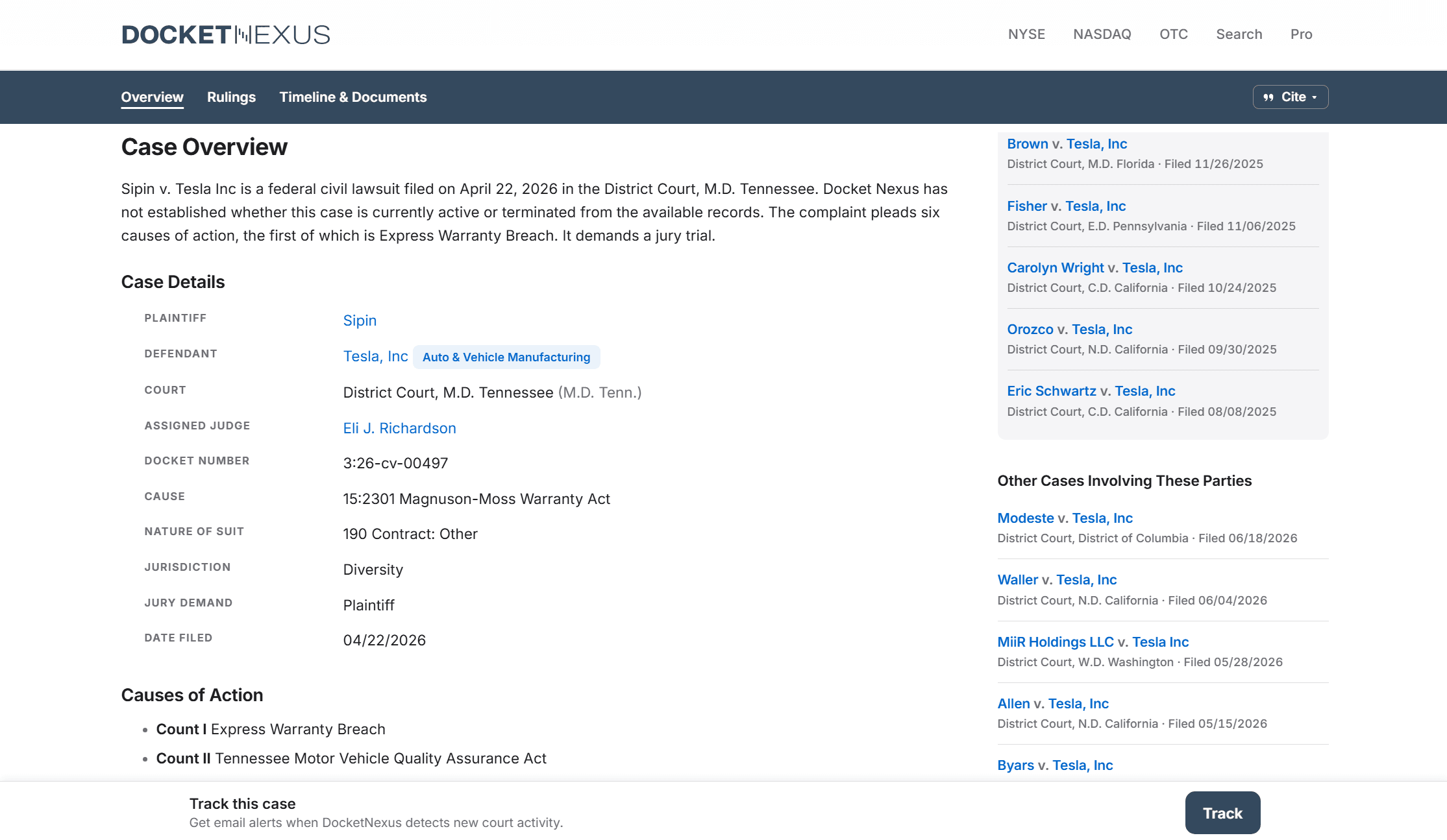 Federal Case and Docket Research
