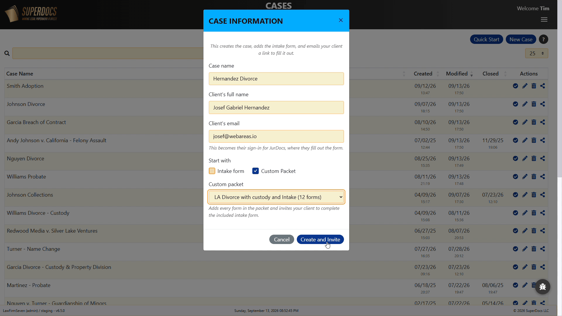 SuperDocs.com - Quick Start Your Case with a Custom Packet and Intake Form
