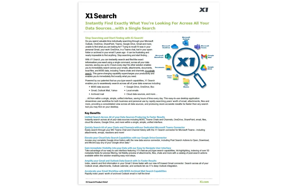 X1 Search Product Brief