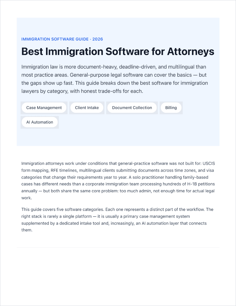 Best Immigration Software for Attorneys (2026)