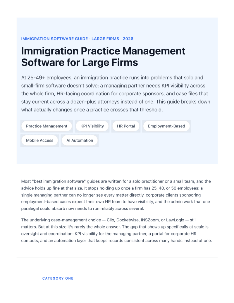 Immigration Practice Management Software for Large Firms