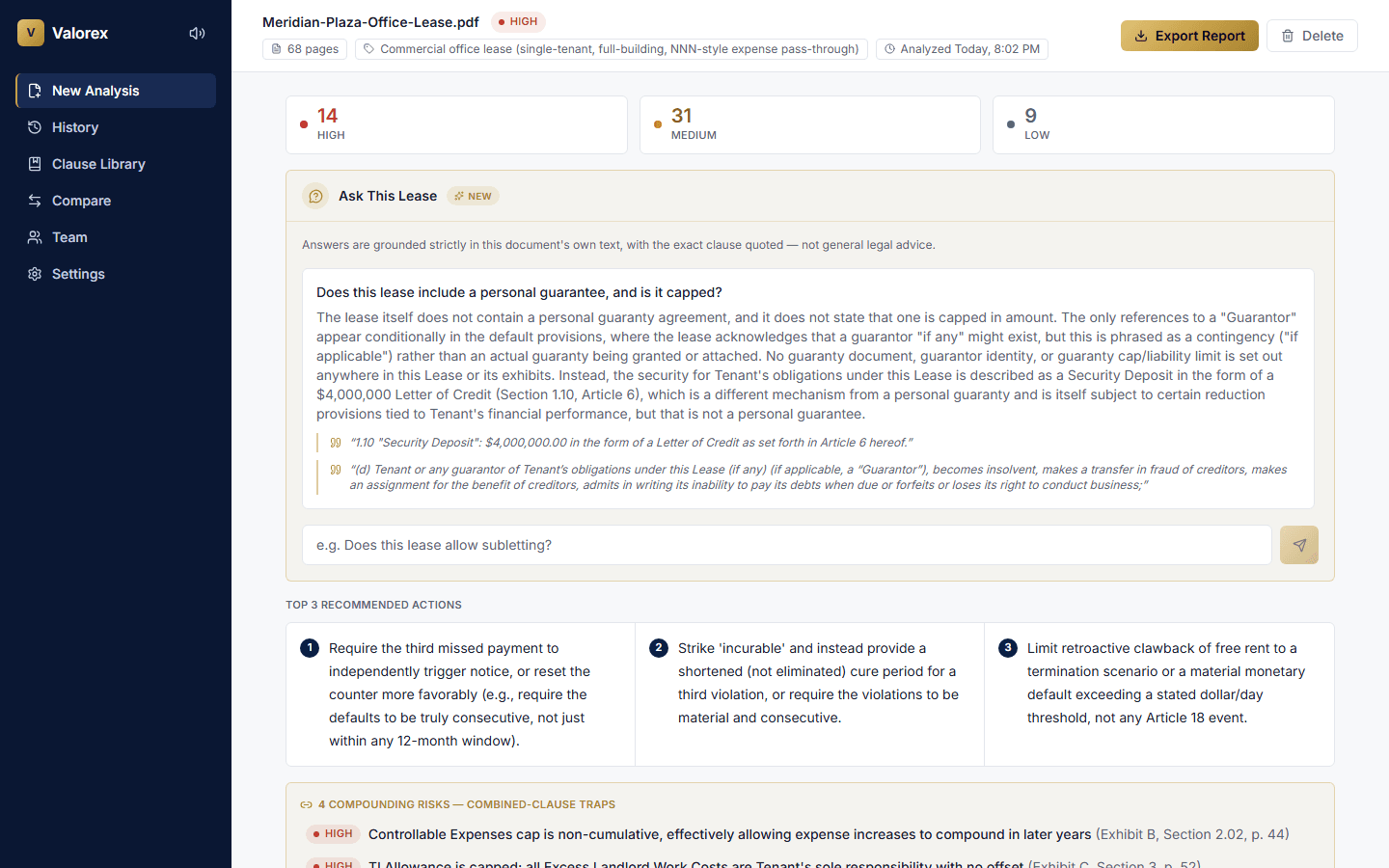 Ask This Lease: answers grounded in the document