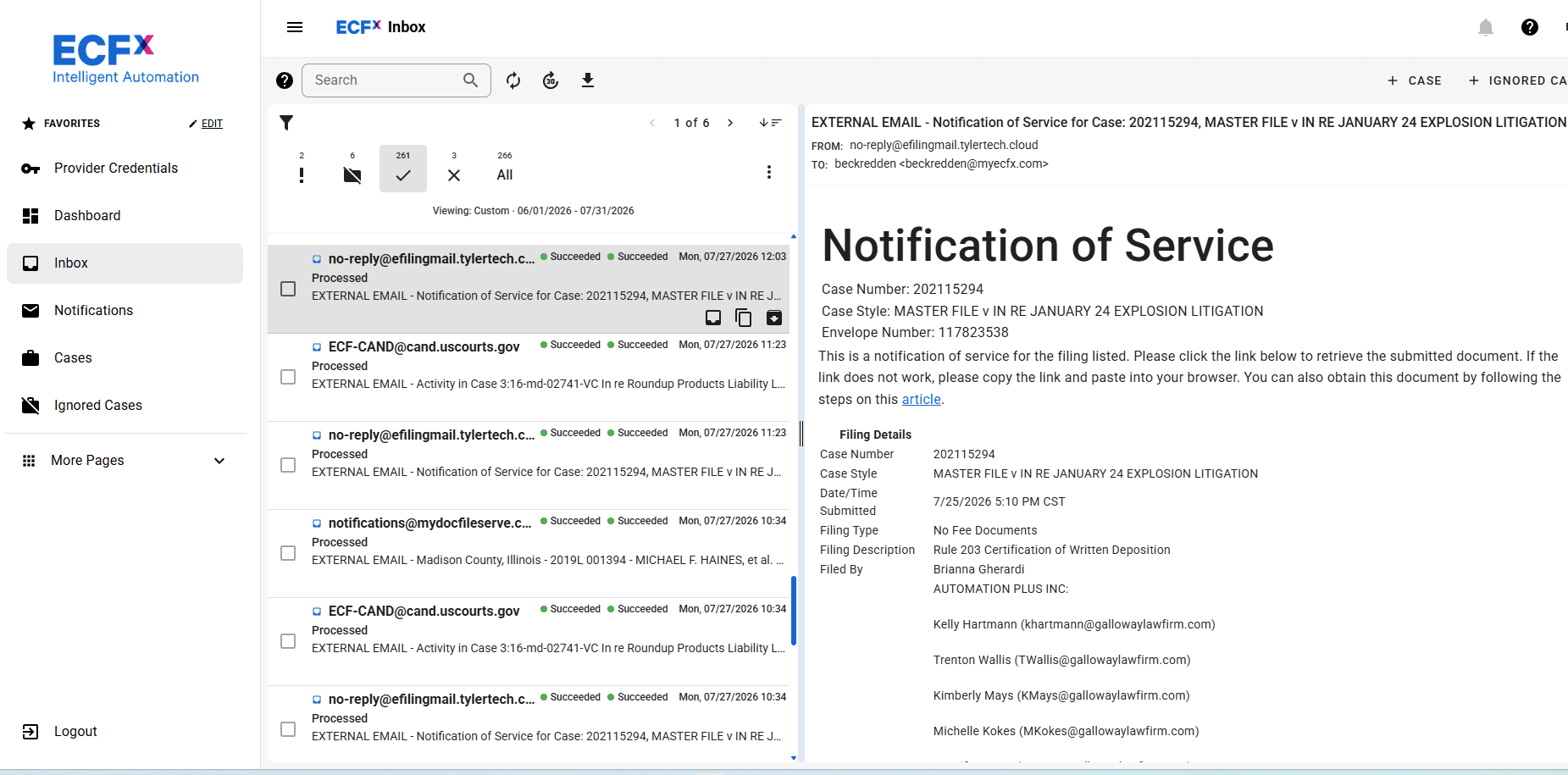 ECFX Inbox