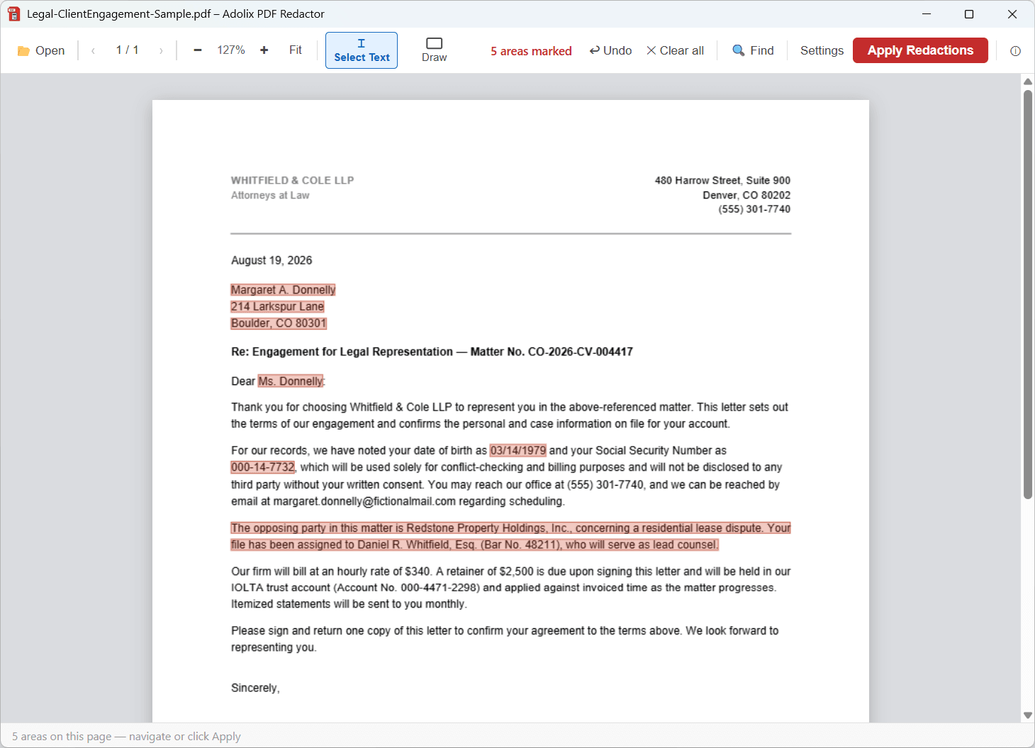 Client letter - before