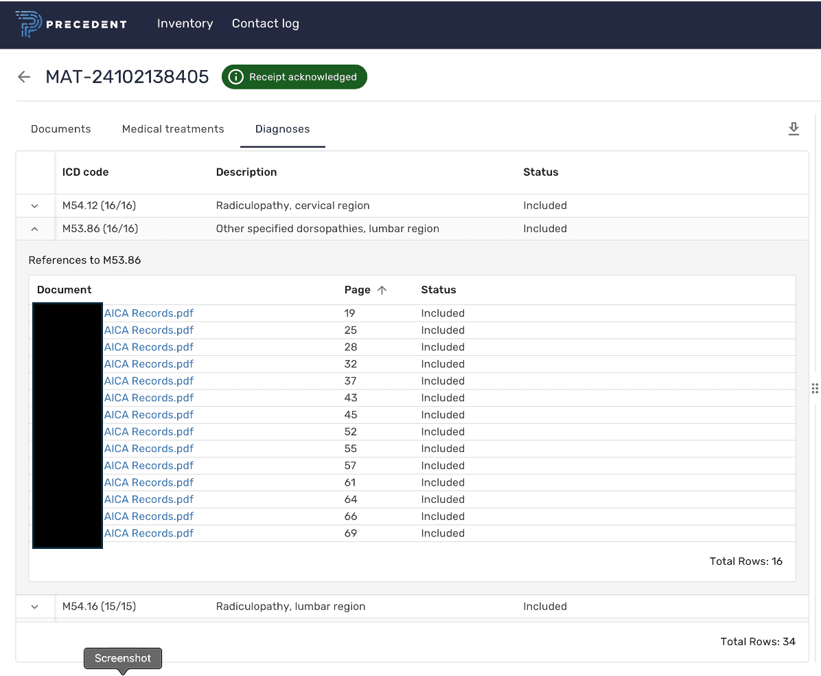One-Click Access to All Referenced Diagnoses and Treatments within Demand