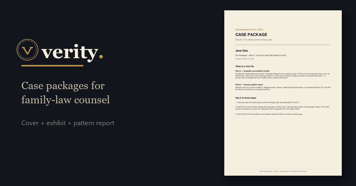 Verity: forensic text message analysis