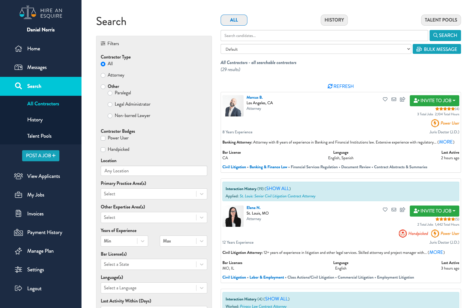 Contractor Search Function